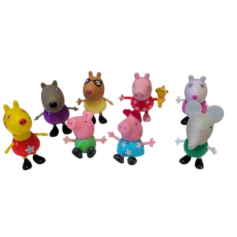 Lot of 8 Peppa Pig Action Figures Peppa Pig, Gerald Giraffe, Pedro Pony ++
